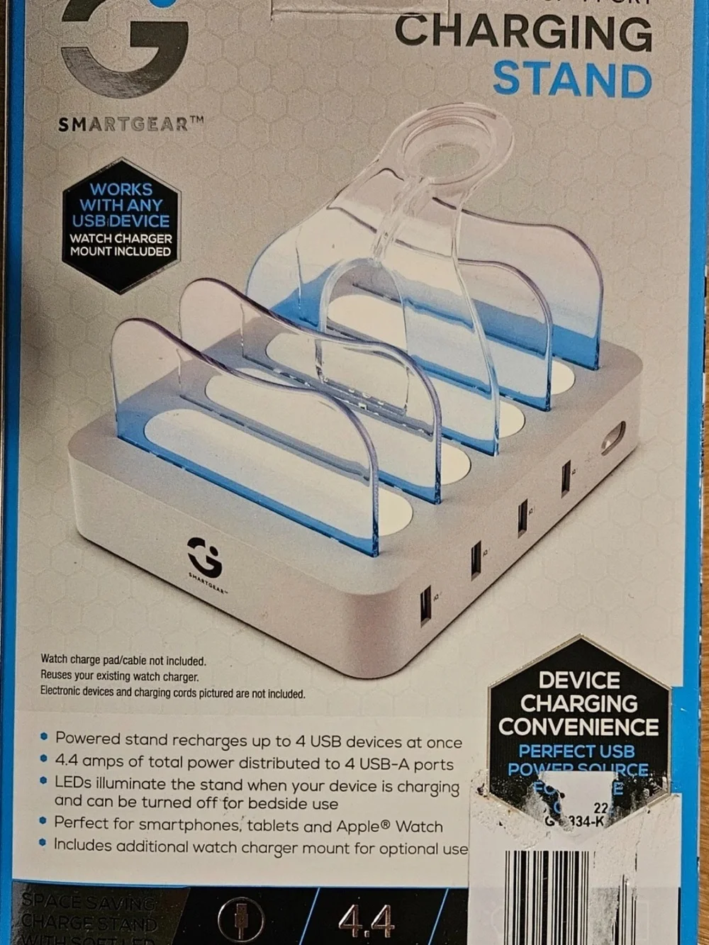 Smart gear Multi-Device Charging Station - White with Clear Dividers New no box